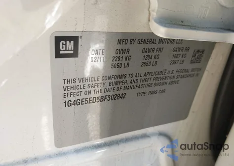 2011 Buick Lacrosse Cxs из США, поврежденный, VIN 1G4GE5ED5BF302842